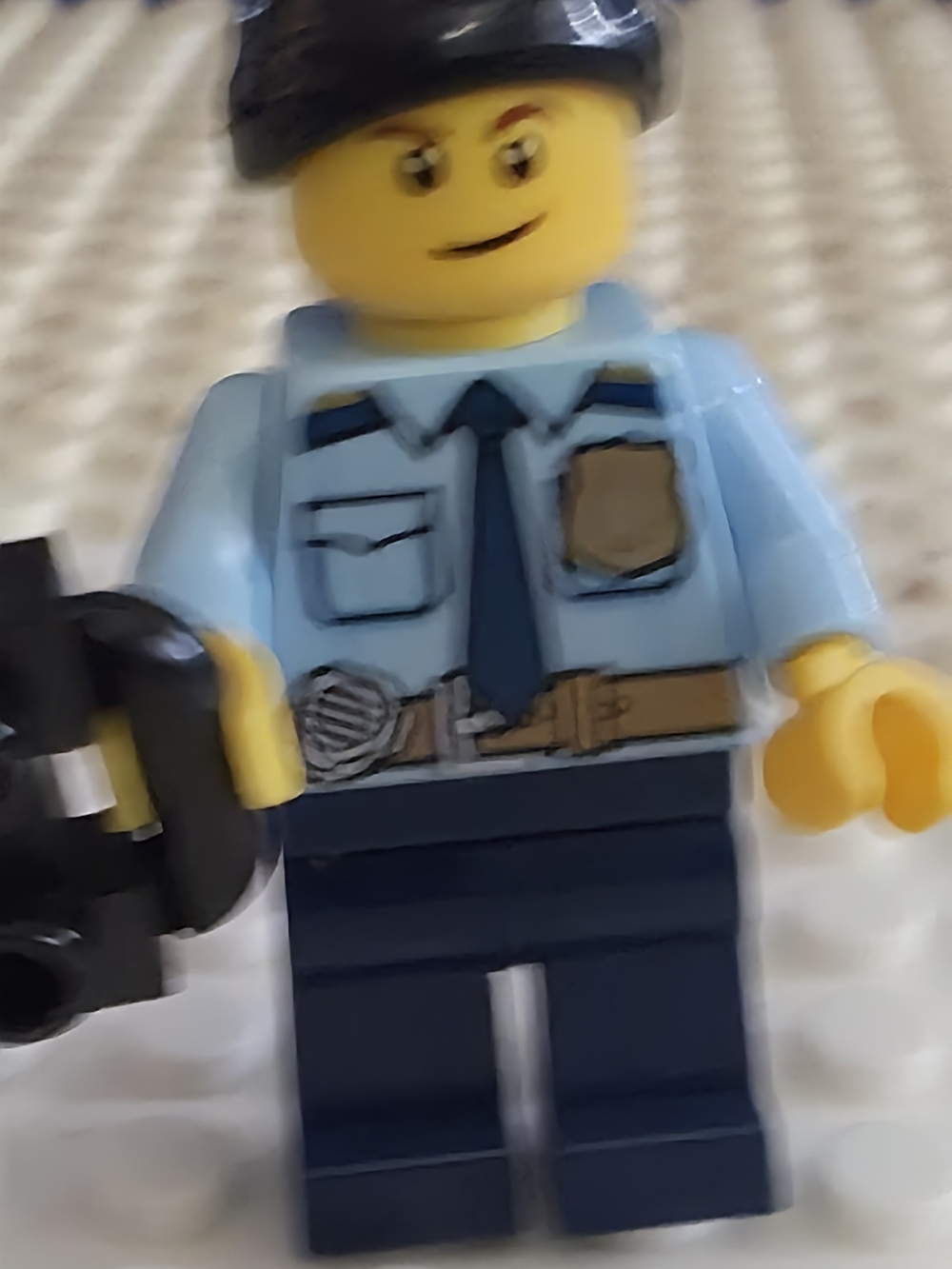 Lego Minifigure Police Shirt with Dark Blue Tie and Gold Badge cty1334 City